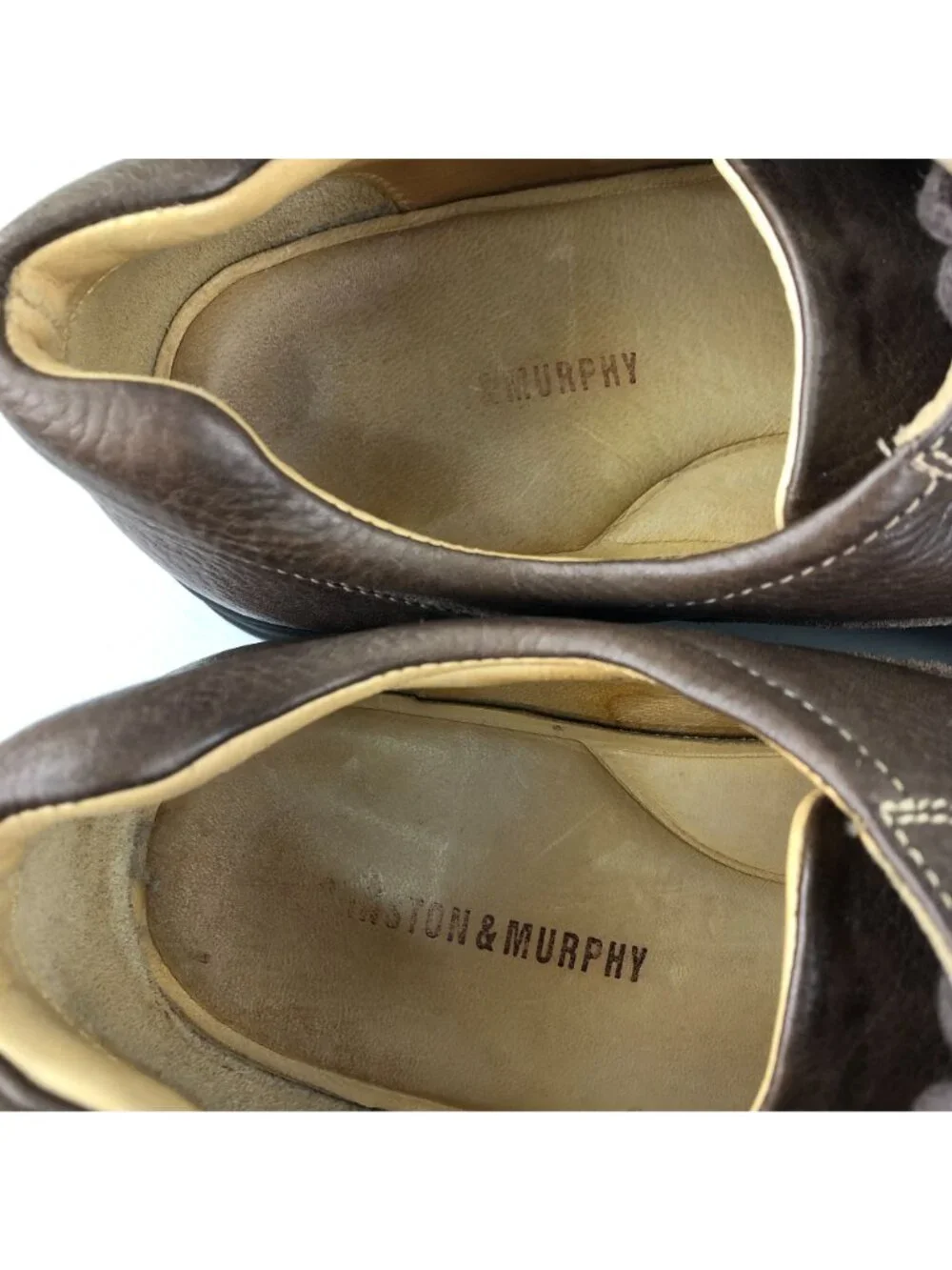 Johnston & Murphy Men's 9.5M Shuler Bicycle Brown Leather Oxford Shoes BRAZIL